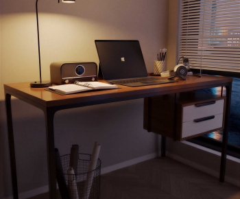 Modern Computer Desk And Chair-ID:106570966