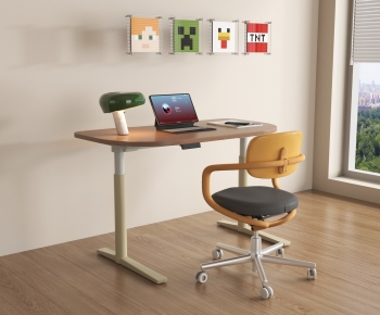 Modern Computer Desk And Chair-ID:121990928