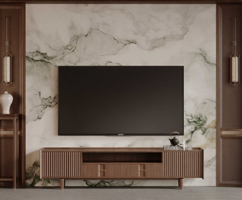 New Chinese Style TV Wall-ID:450932984