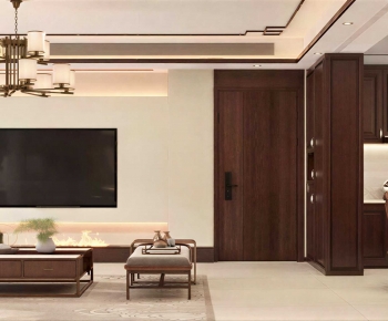 New Chinese Style A Living Room-ID:284849883