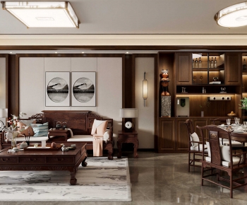 Chinese Style A Living Room-ID:155498038