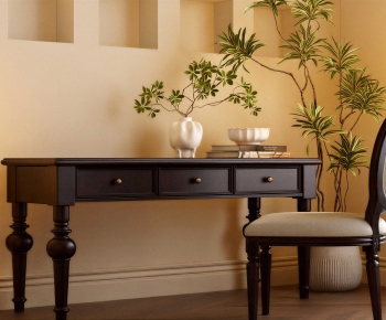 American Style Computer Desk And Chair-ID:149086953