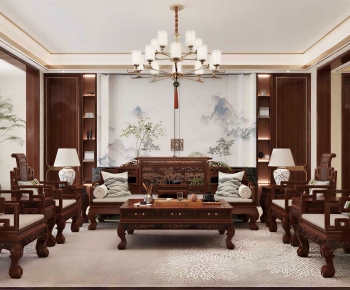 New Chinese Style A Living Room-ID:941910989