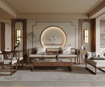 New Chinese Style A Living Room-ID:835393918