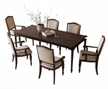 American Style Dining Table And Chairs-ID:480412965