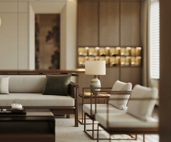 New Chinese Style A Living Room-ID:388456112