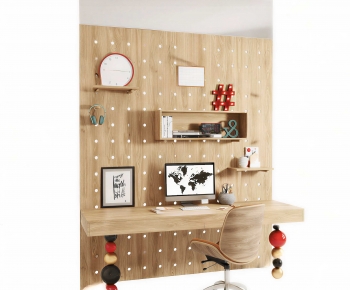 Modern Computer Desk And Chair-ID:932741296