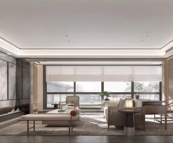 New Chinese Style A Living Room-ID:903503896