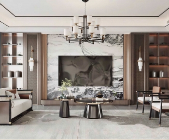 New Chinese Style A Living Room-ID:851216089