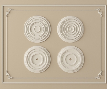 French Style Plaster Carved Top Plate-ID:134665019