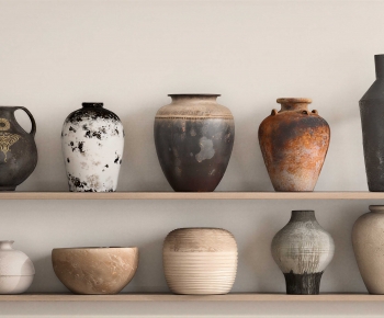Wabi-sabi Style Clay Pot-ID:747942926