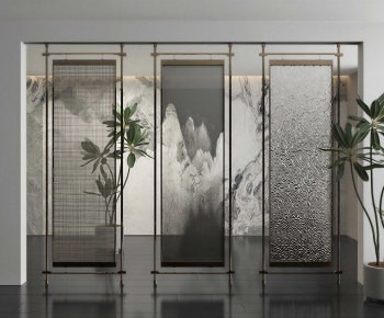 New Chinese Style Glass Screen Partition-ID:664510975