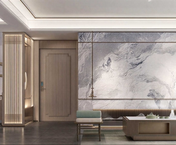 New Chinese Style A Living Room-ID:909981017