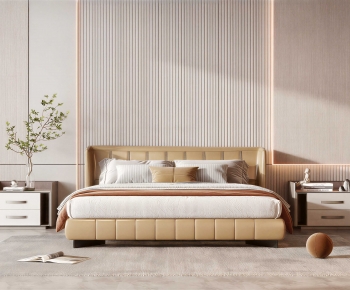 Modern Double Bed-ID:541630034