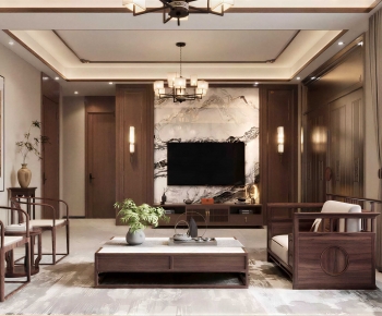New Chinese Style A Living Room-ID:304847006