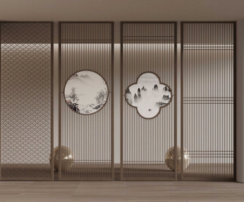 New Chinese Style Wooden Screen Partition-ID:689174893