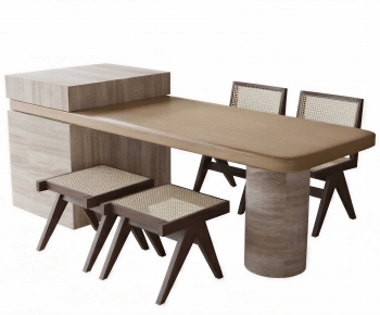 Wabi-sabi Style Dining Table And Chairs-ID:550680228