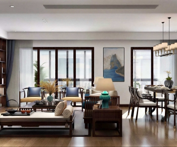 New Chinese Style A Living Room-ID:786901959