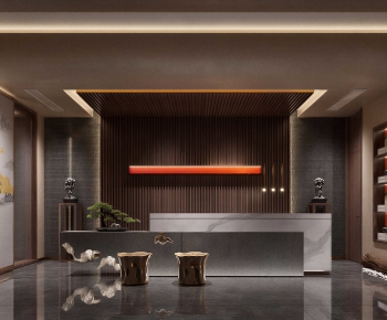 New Chinese Style Office Reception Desk-ID:522588975