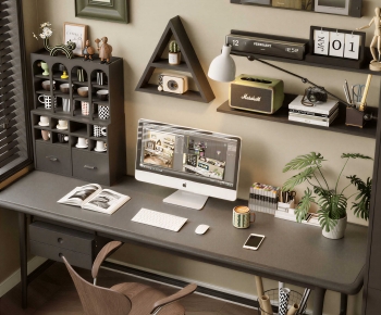 Modern Computer Desk And Chair-ID:224174985