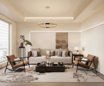 New Chinese Style A Living Room-ID:136929997