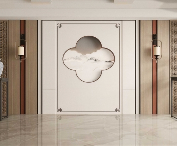 New Chinese Style TV Wall-ID:525388968