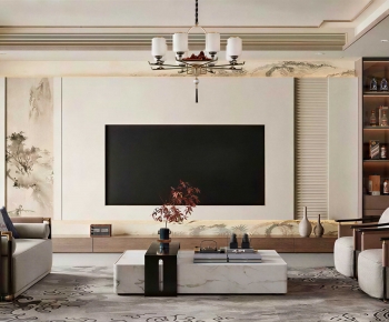 New Chinese Style A Living Room-ID:168800417