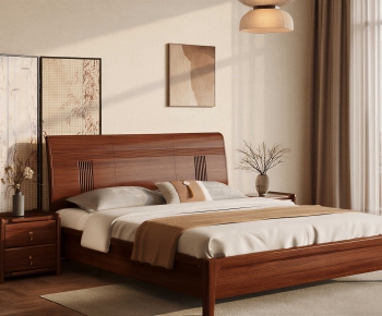 New Chinese Style Double Bed-ID:880826009