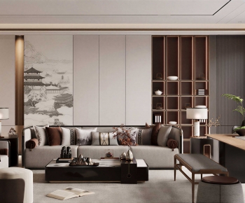 New Chinese Style A Living Room-ID:761768102