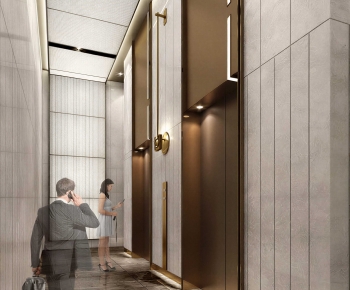 Modern Office Elevator Hall-ID:644557954