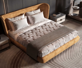 Modern Double Bed-ID:195710761