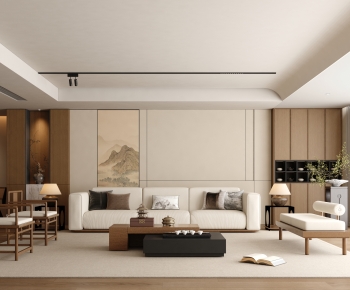 New Chinese Style A Living Room-ID:541105991