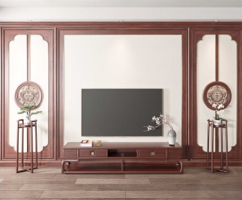 New Chinese Style TV Wall-ID:227210046