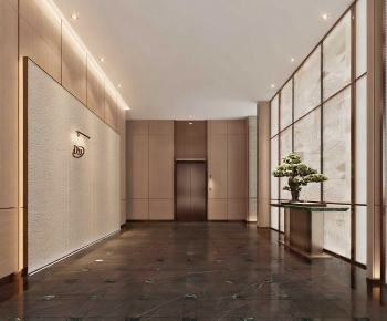 New Chinese Style Office Elevator Hall-ID:127074966