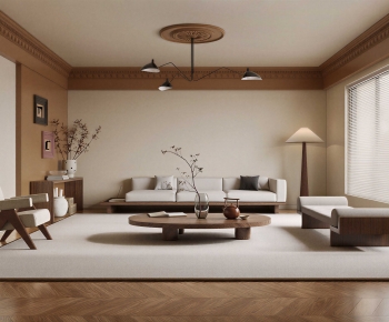 Wabi-sabi Style A Living Room-ID:874789003