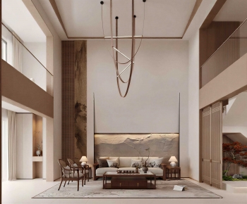 New Chinese Style A Living Room-ID:372728118