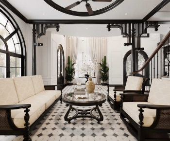 Retro Style A Living Room-ID:320056927