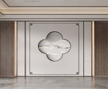 New Chinese Style TV Wall-ID:984879979