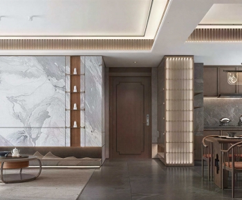 New Chinese Style A Living Room-ID:882749082