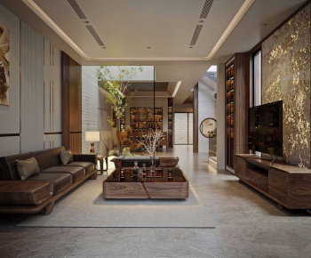 New Chinese Style A Living Room-ID:339133025