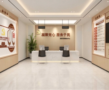 Modern Office Reception Desk-ID:671761023