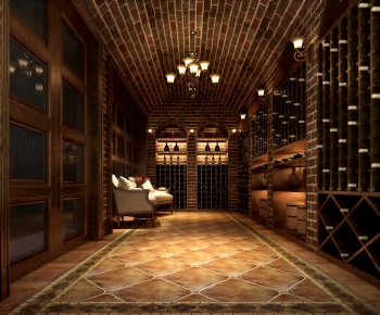 Retro Style Wine Cellar/Wine Tasting Room-ID:345557935