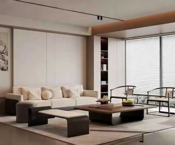 New Chinese Style A Living Room-ID:605134962