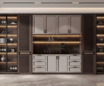 New Chinese Style Wine Cabinet-ID:625875005