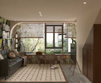 Wabi-sabi Style A Living Room-ID:845457083