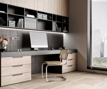 Modern Computer Desk And Chair-ID:447440136