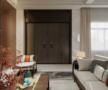 New Chinese Style A Living Room-ID:781923061