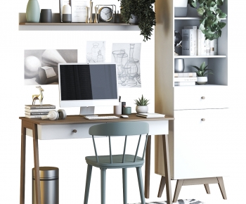 Modern Computer Desk And Chair-ID:184048899