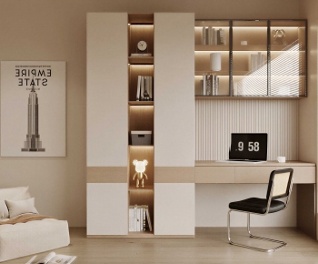 Modern Computer Desk And Chair-ID:596002106