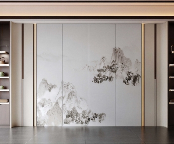 New Chinese Style TV Wall-ID:782119999